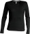 Kariban - Ladies Long Sleeve V-Neck T-Shirt (Black)