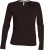 Kariban - Ladies Long Sleeve V-Neck T-Shirt (Chocolate)