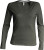 Kariban - Ladies Long Sleeve V-Neck T-Shirt (Dark Khaki)