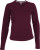 Kariban - Damen Langarm T-Shirt mit V-Ausschnitt (Wine)