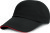 Result - Junior Heavy Brushed Cotton Cap (Sandwich-Schild) (Black/Red)