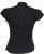 Kustom Kit - Poplin Contintental Blouse Mandarin Collar Cap Sleeve (Black)