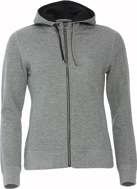 Classic Hoody Full Zip Ladies grau meliert