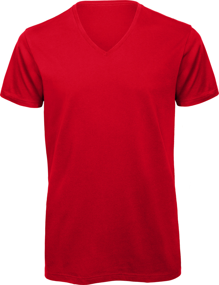 red v neck t shirt