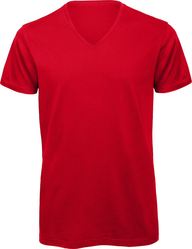 v neck red shirt