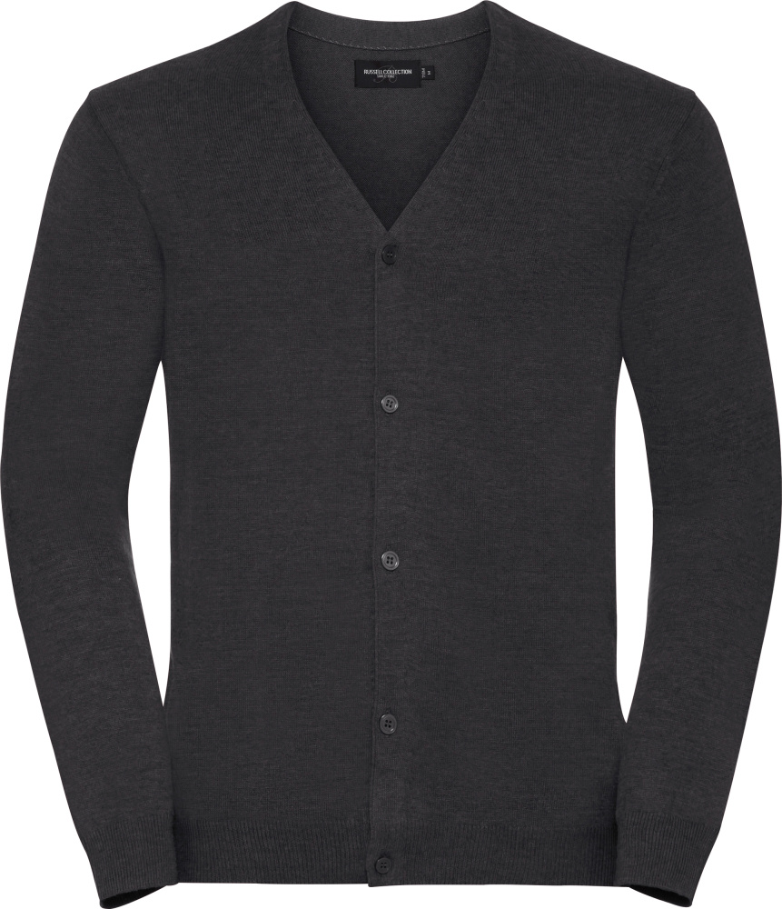 Russell Collection Mens V-Neck Knitted Cardigan 