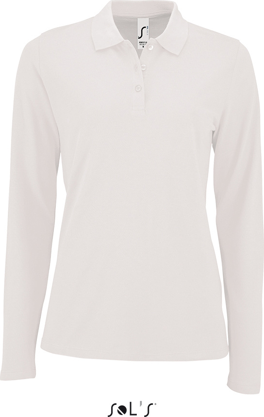 ladies fitted white polo shirt