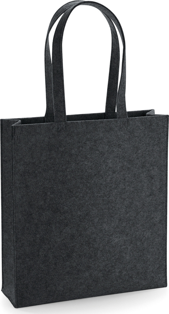 Filz Tasche (charcoal melange) besticken lassen - BagBase