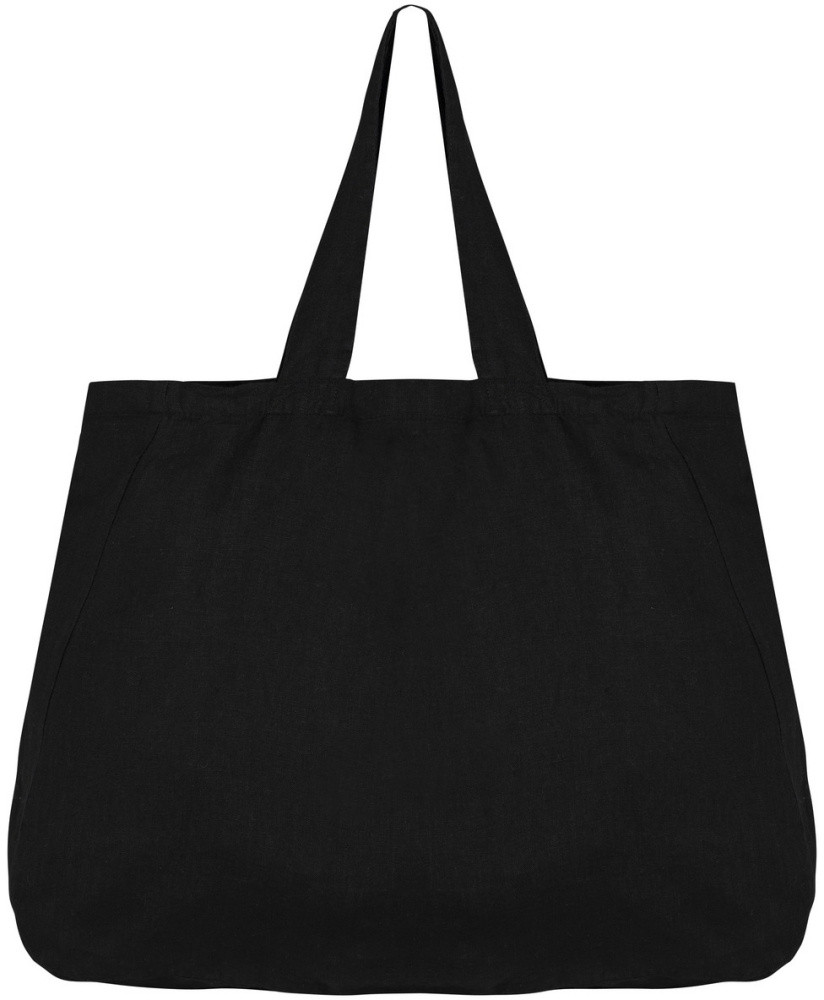 Black linen tote bag deals