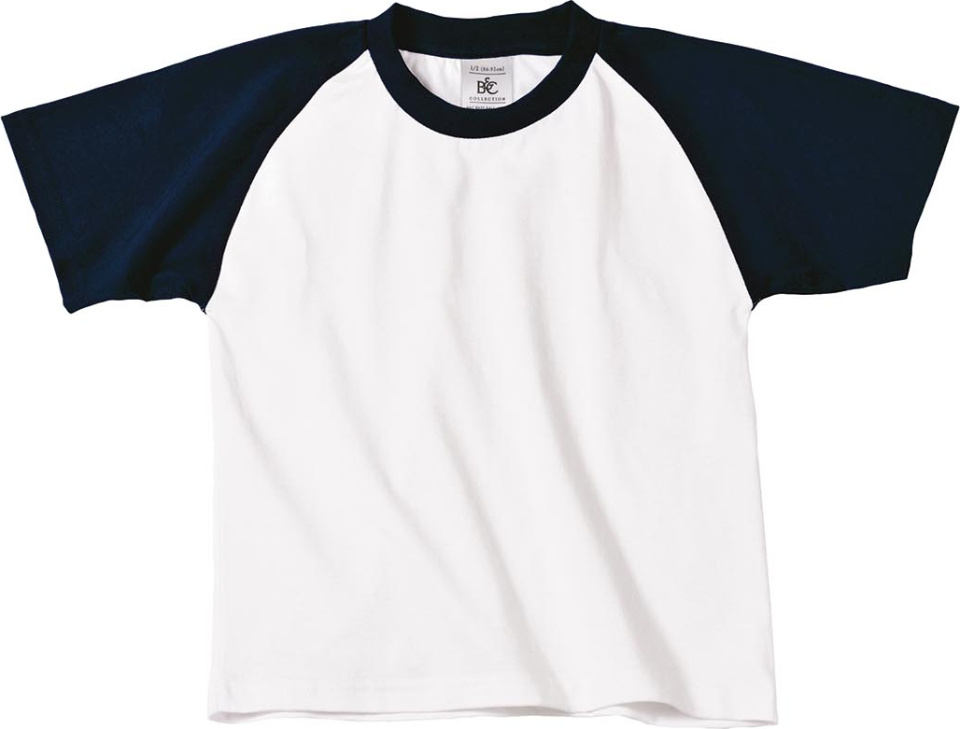 T-Shirt Base-Ball Kids (White/Navy) besticken und bedrucken