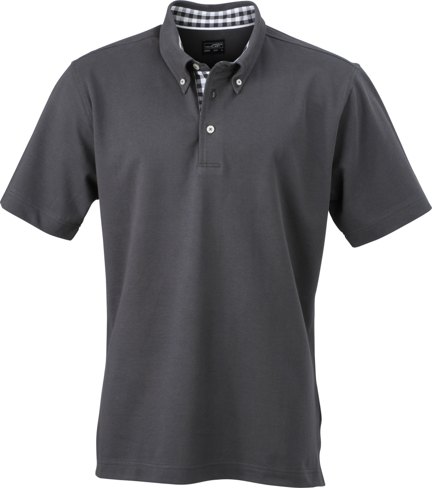 James & Nicholson Mens Plain Button Down Short Sleeve Polo Shirt James & Nicholson Mens Plain Button Down Short Sleeve Polo Shirt