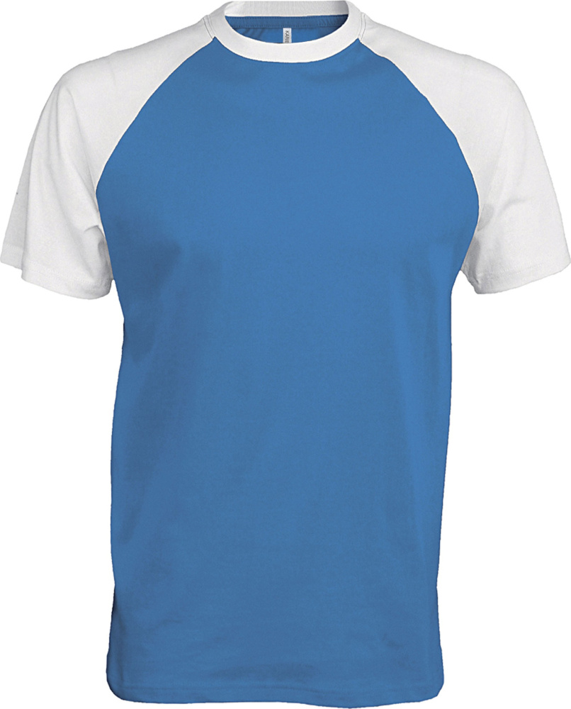 blue and white raglan shirt