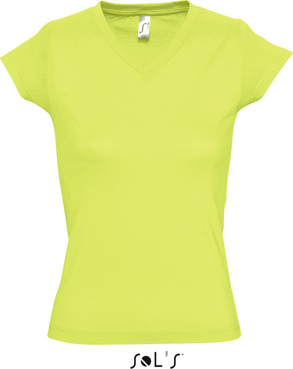 Ladies V-Neck-T-Shirt Moon (Apple Green) for embroidery and printing -  SOL'S - T-Shirts - StickX Textilveredelung